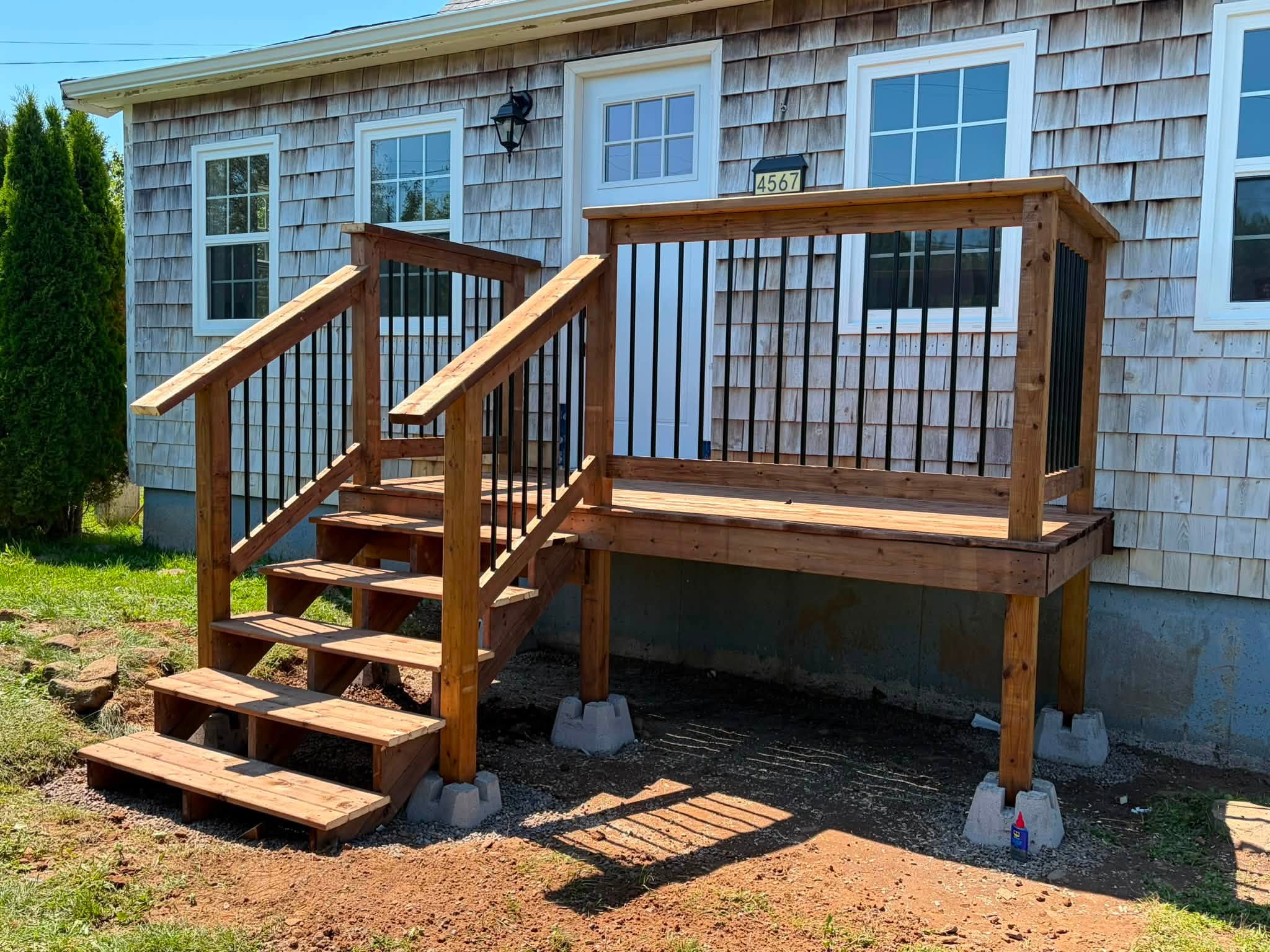 New wood deck and stairs built by BGC