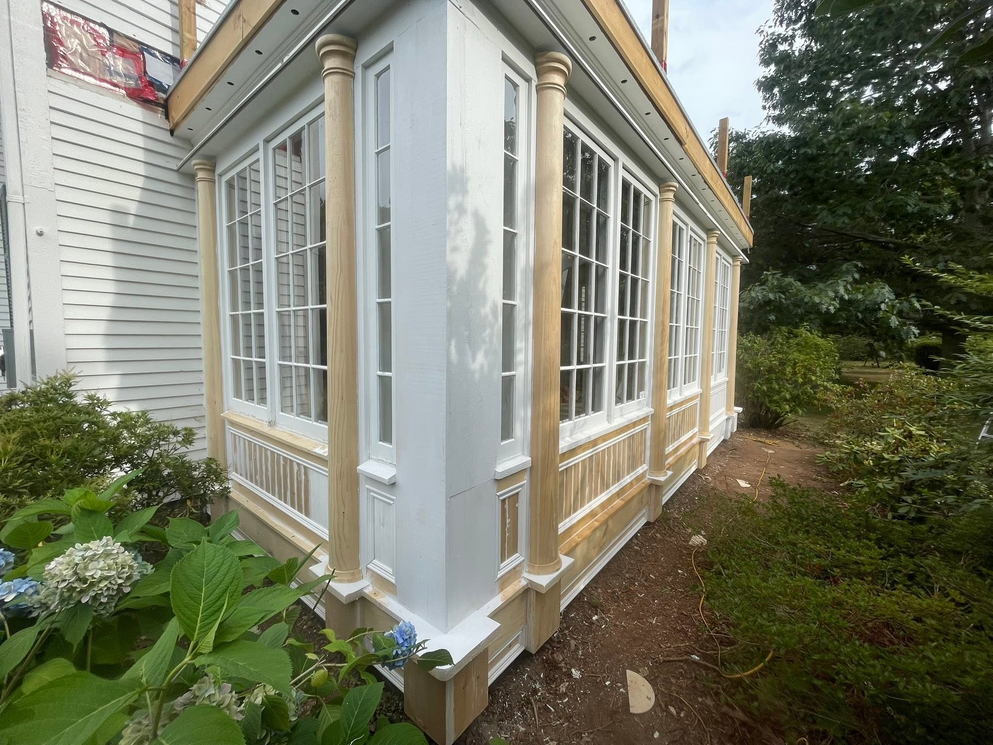 Custom decorative trim installed on a home exterior